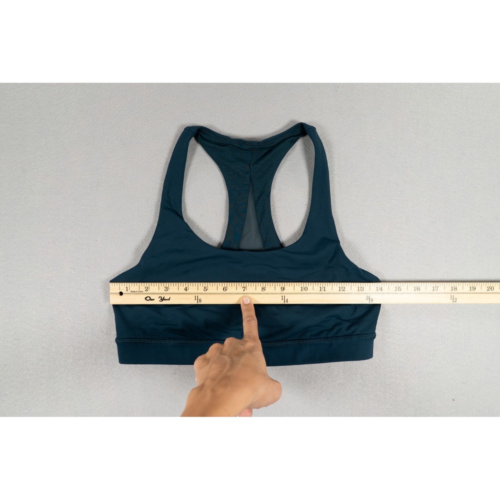 Lululemon Invigorate Sports Bra Teal Green‎ Racerback Mesh Back Medium Support image 3